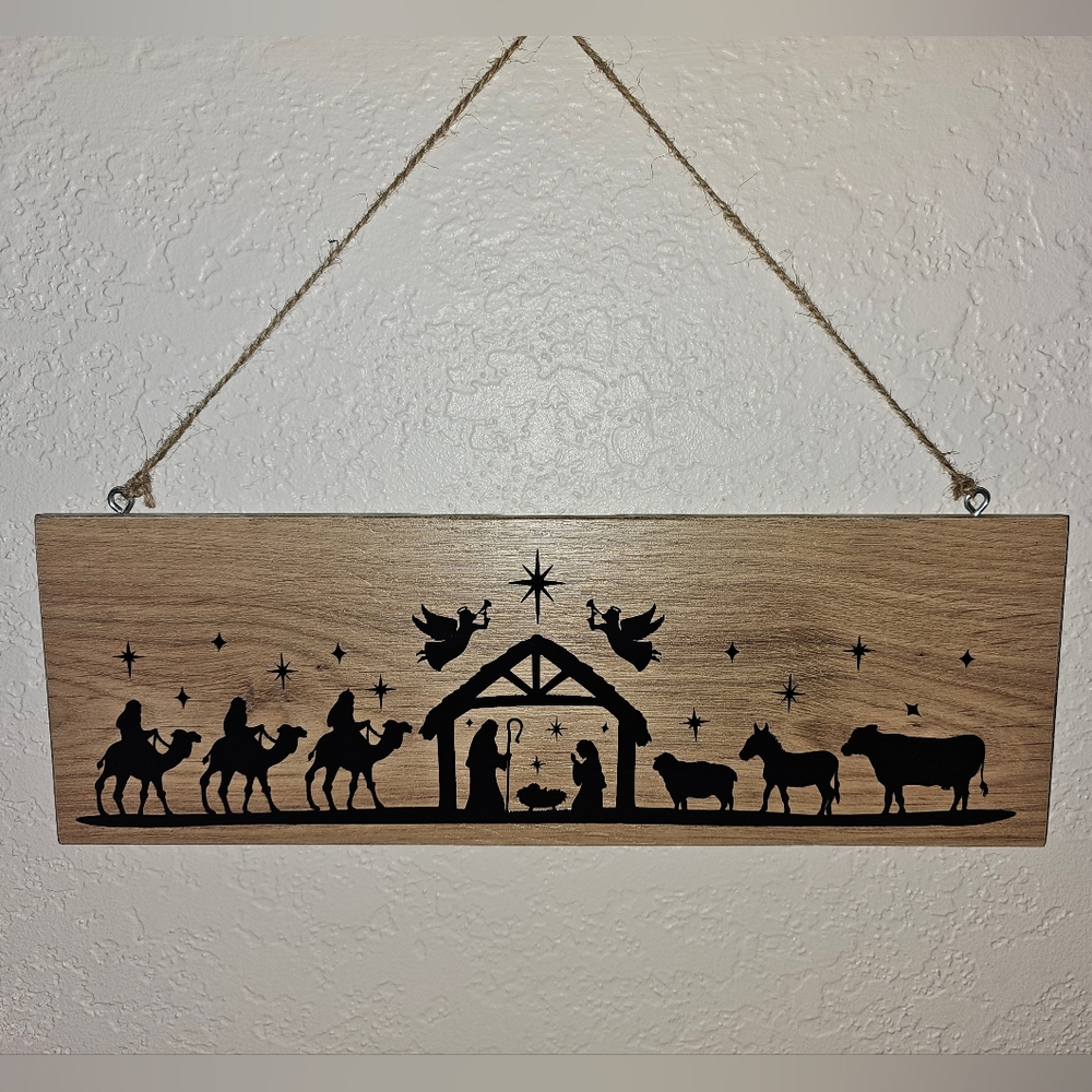 Nativity Handmade Christmas Home Decor  Sign